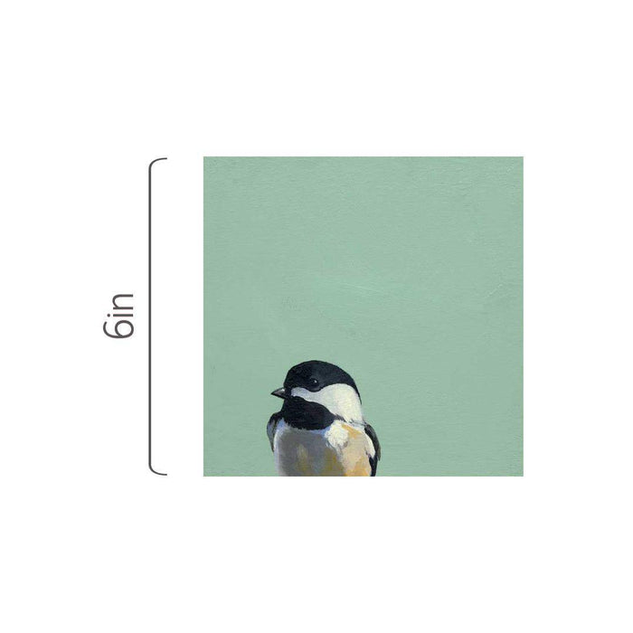 Wall Art - Chickadee on 6in x 6in Wood Panel by The Mincing Mockingbird
