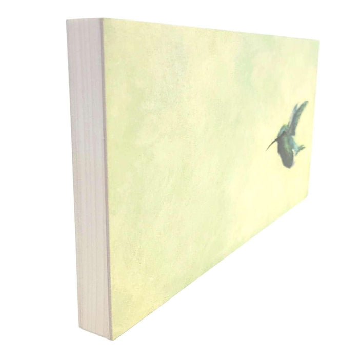 Wall Art - Hummingbird on 12in x 6in Wood Panel by The Mincing Mockingbird