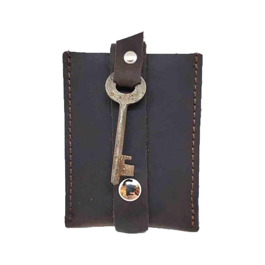 Wallet - Chocolate - Key Pop-Up Leather Wallet by Divina Denuevo