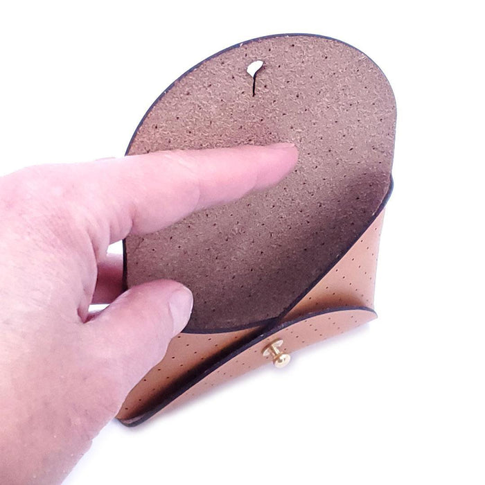 Wallet - Pouch Wallet Card Case Brass Button(Navy or Tan) by Woolly Made