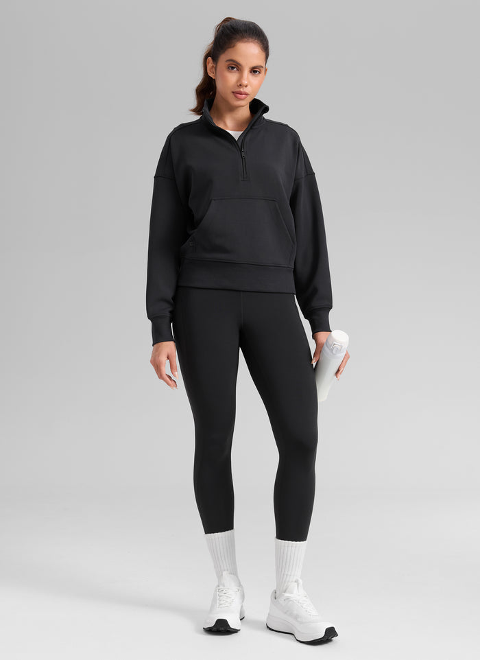 CRZ YOGA Women's Water-resistant Fleece Lined Pocket Leggings 28" Black
