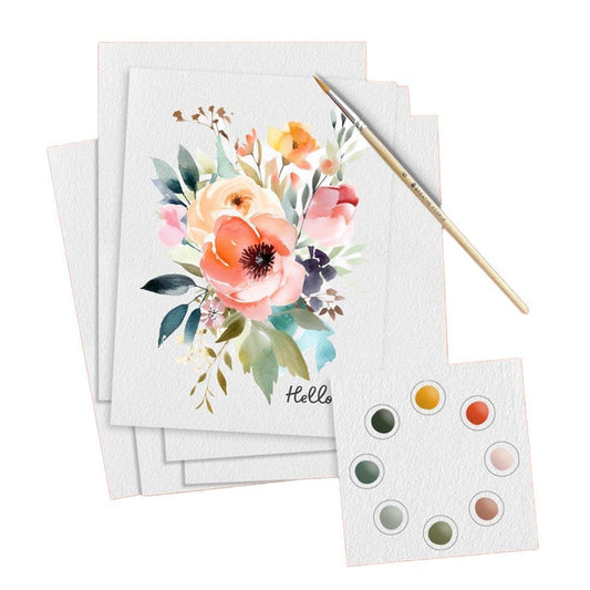 Watercolor Kit - Set of 6 Botanicals All in One Beginner Kit by Breathe People