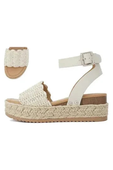 White Braided Platform Sandal