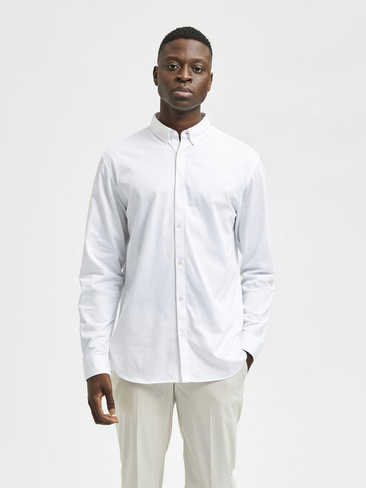 White Button Down Full Sleeves Shirt