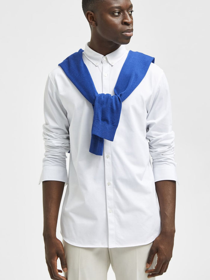 White Button Down Full Sleeves Shirt