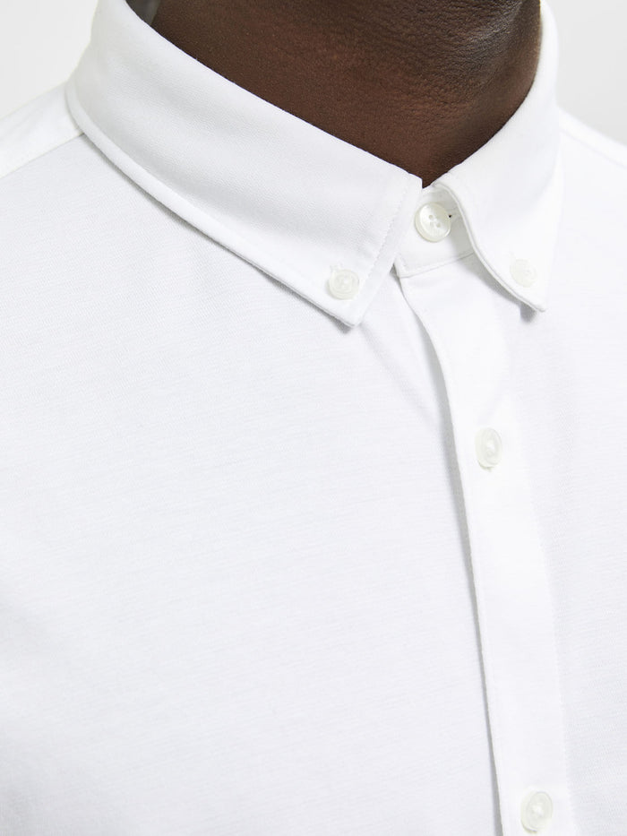 White Button Down Full Sleeves Shirt
