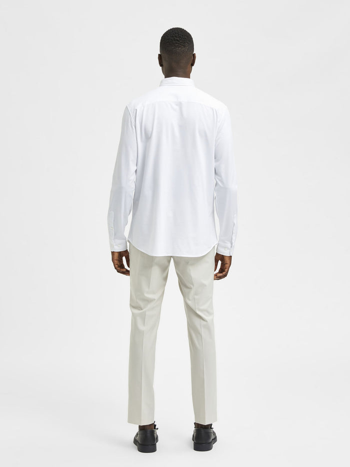 White Button Down Full Sleeves Shirt
