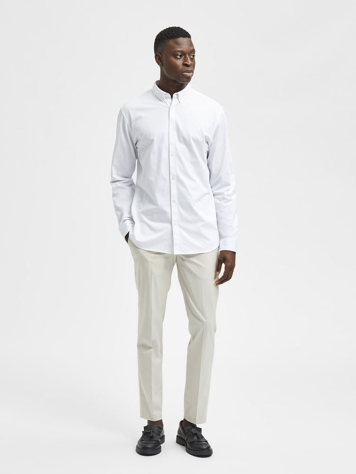 White Button Down Full Sleeves Shirt