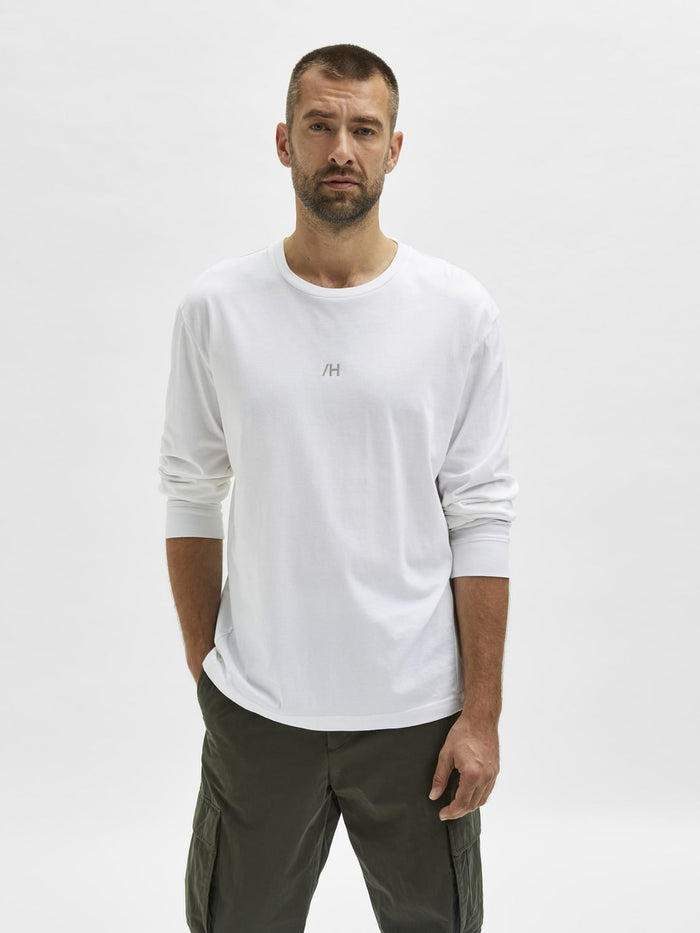White Full Sleeves Crew Neck T-Shirt