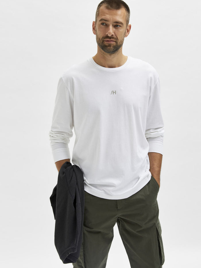 White Full Sleeves Crew Neck T-Shirt