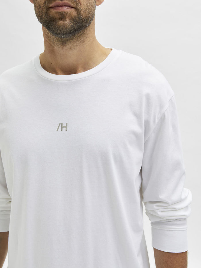 White Full Sleeves Crew Neck T-Shirt