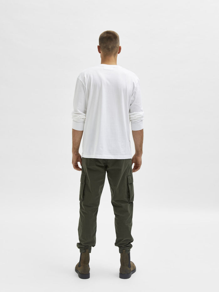 White Full Sleeves Crew Neck T-Shirt