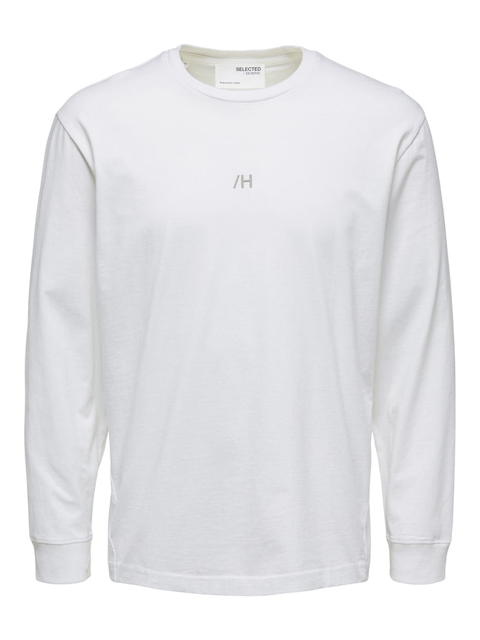 White Full Sleeves Crew Neck T-Shirt