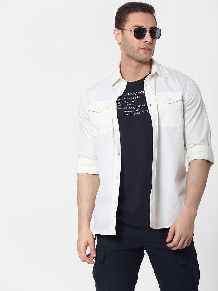 White Full Sleeves Shirt
