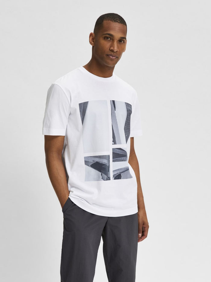 White Graphic Print Crew Neck T-Shirt