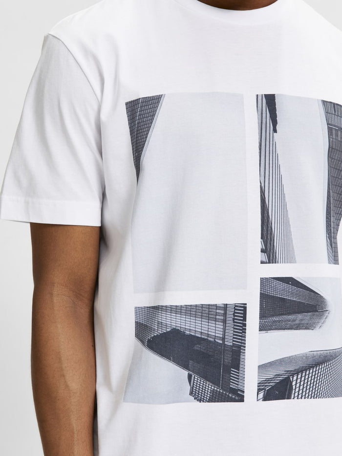 White Graphic Print Crew Neck T-Shirt