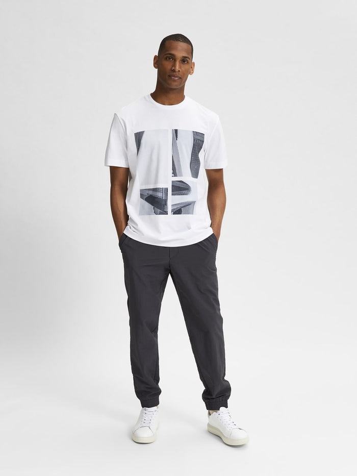 White Graphic Print Crew Neck T-Shirt