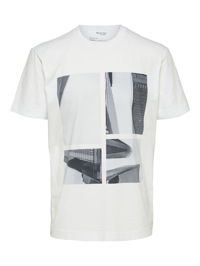White Graphic Print Crew Neck T-Shirt