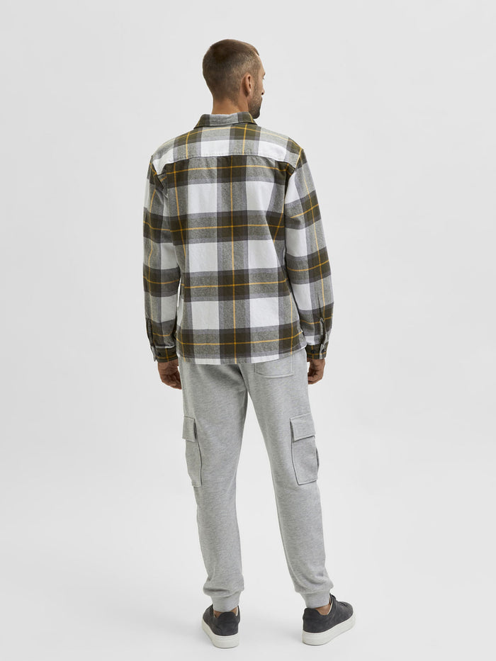 White & Grey Checks Overshirt