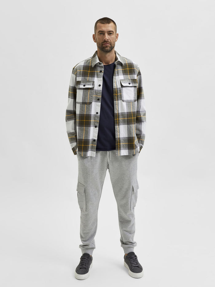 White & Grey Checks Overshirt