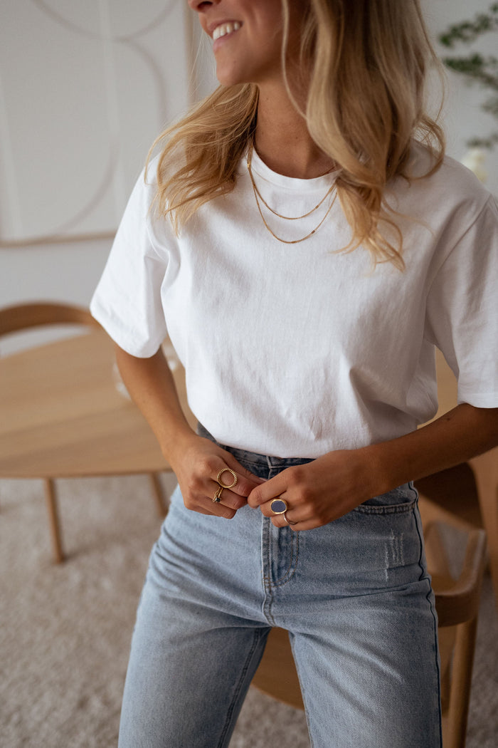 White Jane cotton crewneck t-shirt, front view