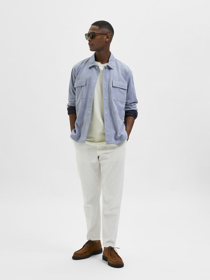 White Mid Rise Organic Cotton Pants
