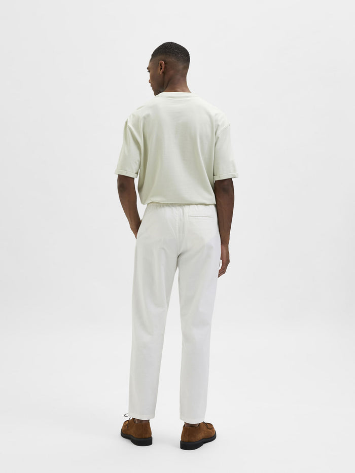 White Mid Rise Organic Cotton Pants