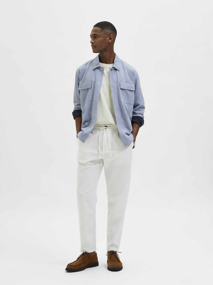 White Mid Rise Organic Cotton Pants