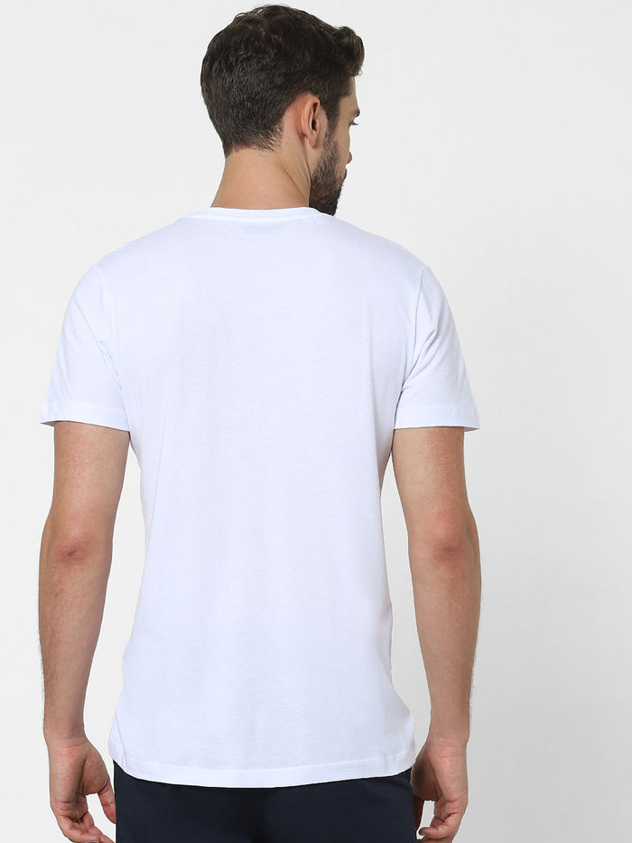 White Organic Cotton Graphic Crew Neck T-Shirt