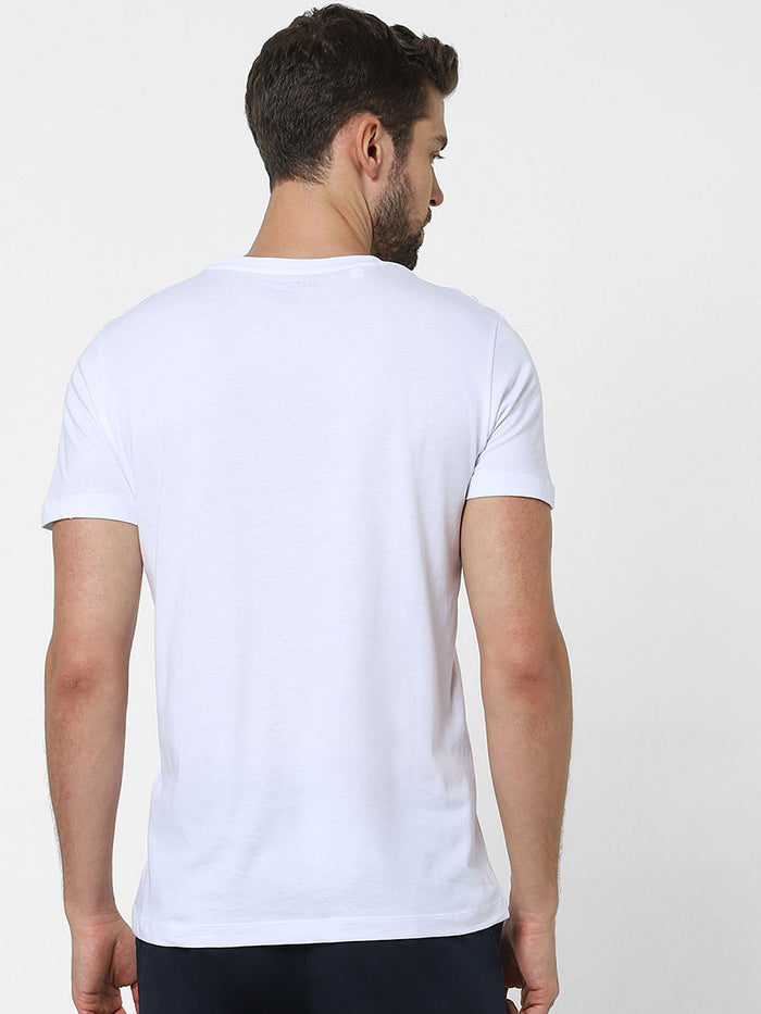 White Organic Cotton Graphic Crew Neck T-Shirt