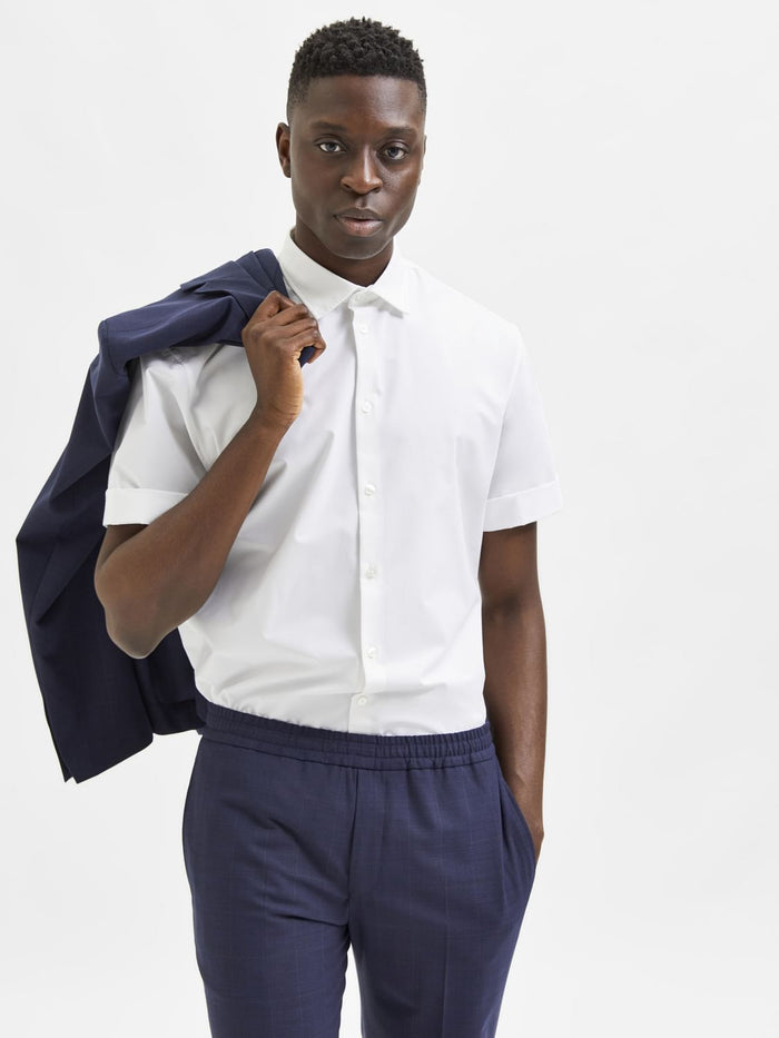 White Organic Cotton Half Sleeves Shirt