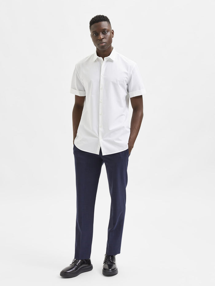 White Organic Cotton Half Sleeves Shirt