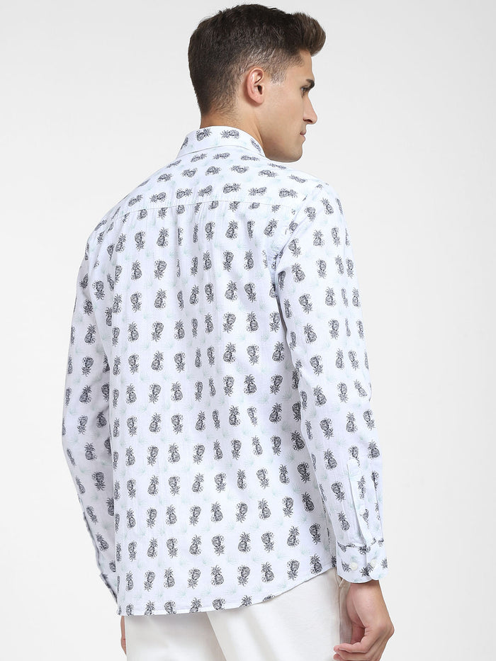 White Organic Cotton & Linen Blend Shirt