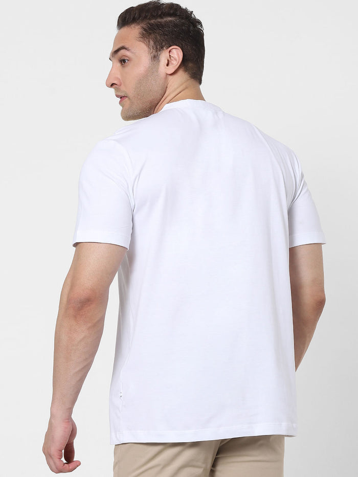 White Organic Cotton Polo Neck T-Shirt