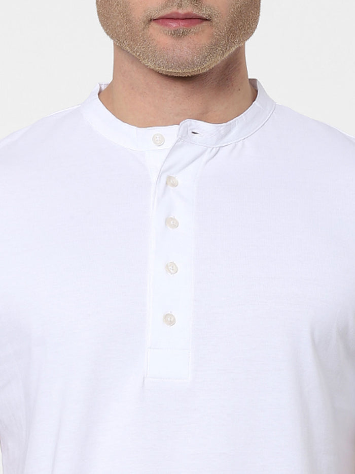 White Organic Cotton Polo Neck T-Shirt