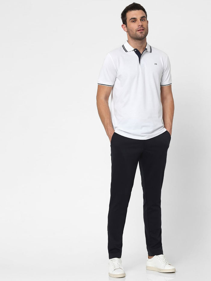 White Organic Cotton Polo Neck T-Shirt