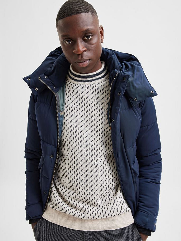 White Printed Textured Pullover