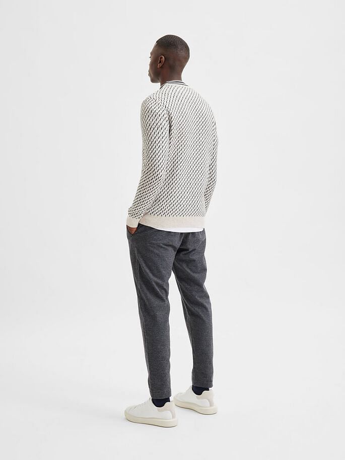 White Printed Textured Pullover
