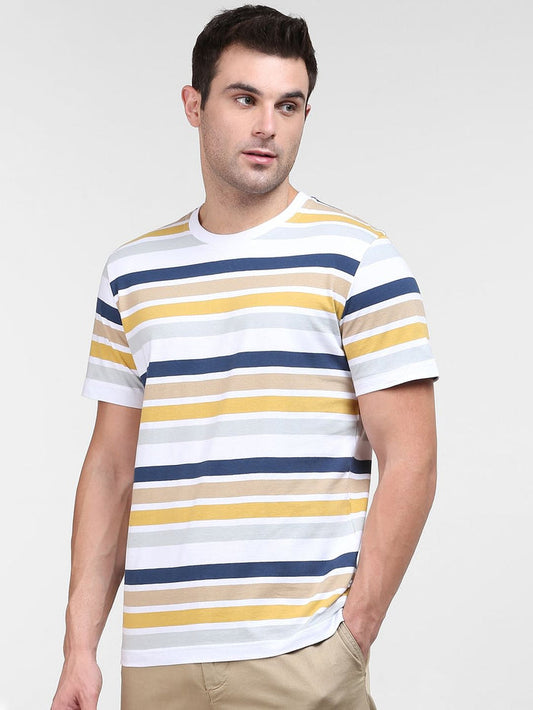 White Striped Crew Neck T-Shirt