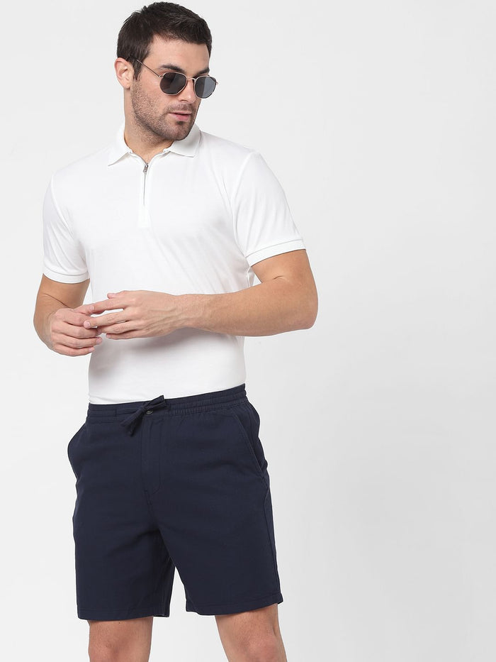 White Zip Polo Neck T-Shirt