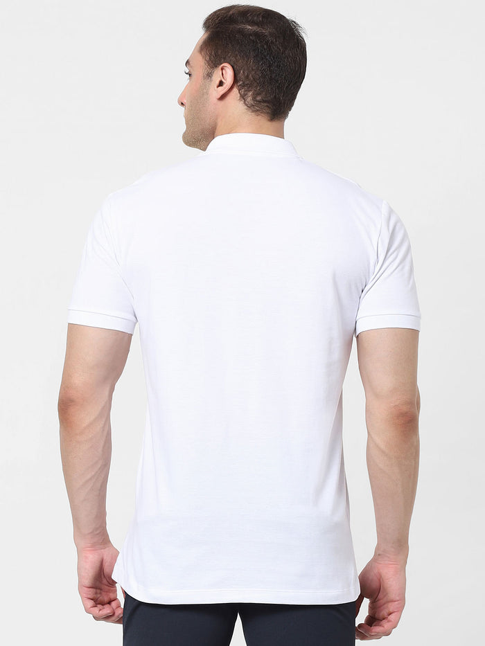 White Zip Polo T-Shirt