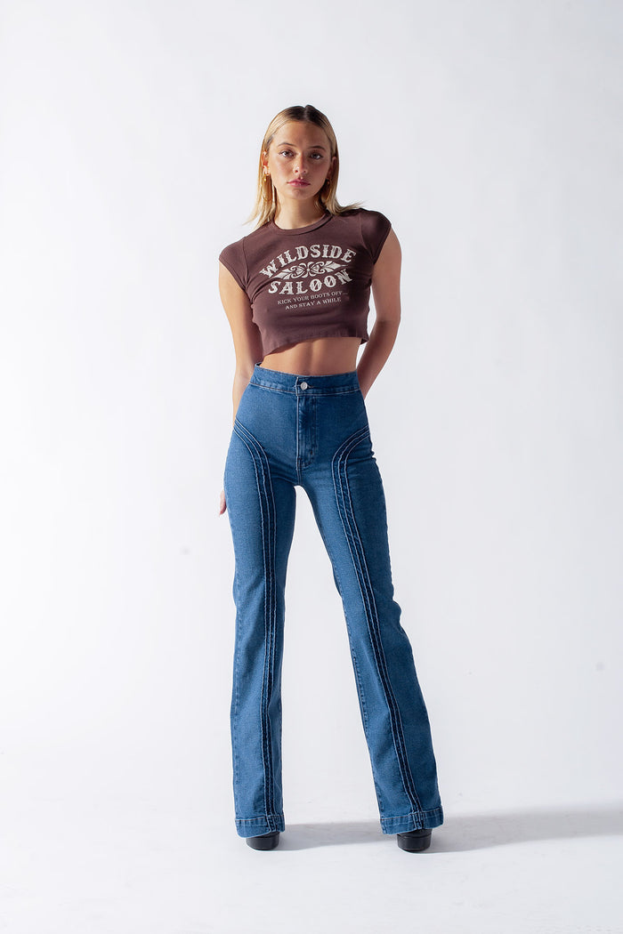 Wildside Saloon Top / Chocolate Brown
