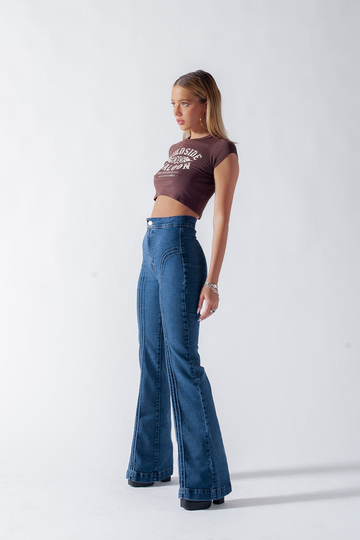 Wildside Saloon Top / Chocolate Brown