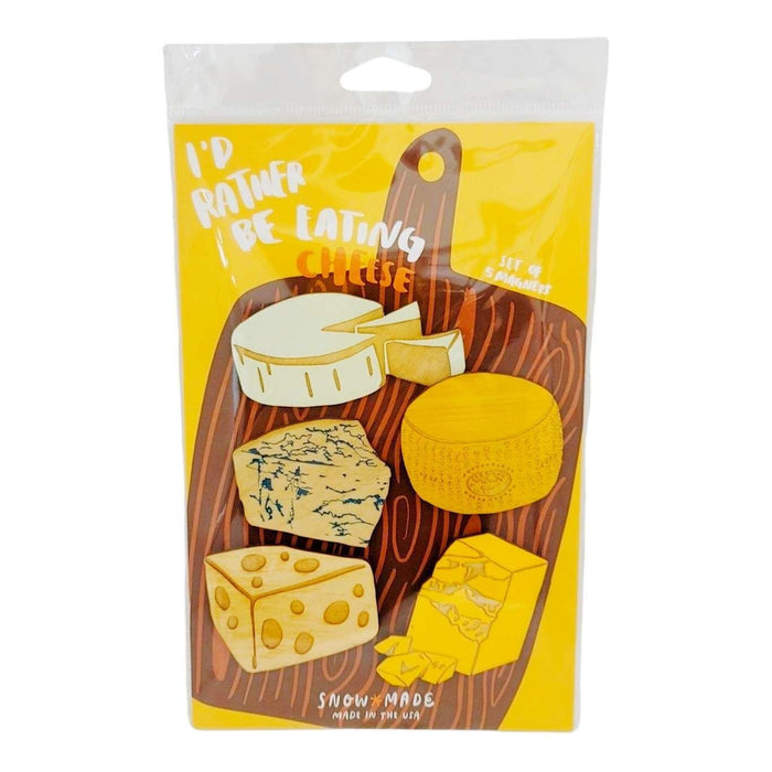 Wooden Magnets - Set of 5 - I’d Rather Be Eating Cheese by SnowMade