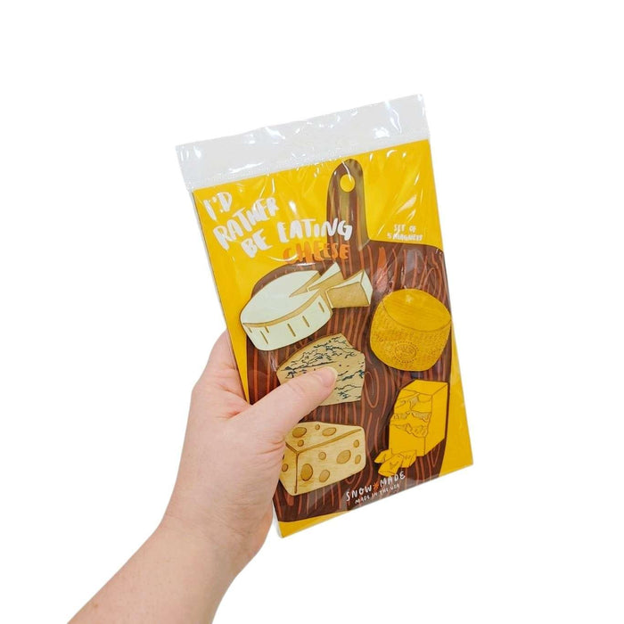 Wooden Magnets - Set of 5 - I’d Rather Be Eating Cheese by SnowMade