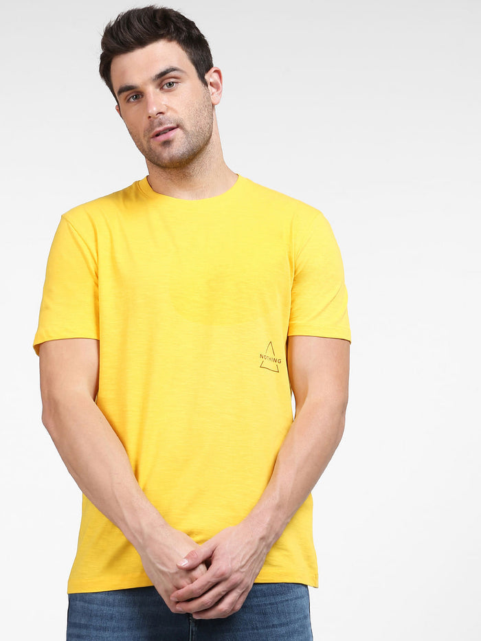 Yellow Organic Cotton Crew Neck T-Shirt