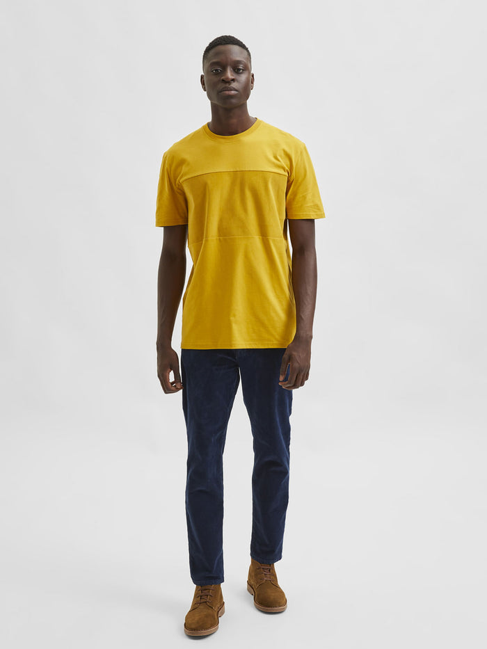 Yellow Organic Cotton Crew Neck T-Shirt