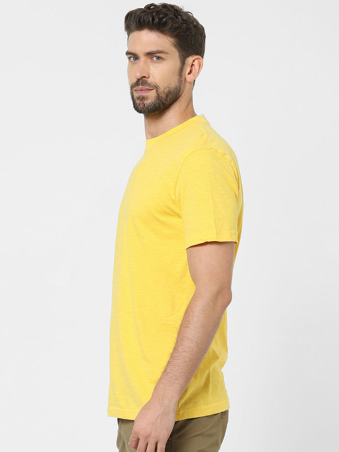 Yellow Organic Cotton Crew Neck T-Shirt