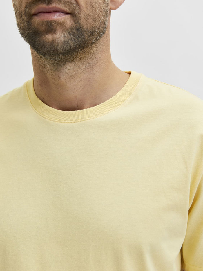 Yellow Organic Cotton Crew Neck T-Shirt