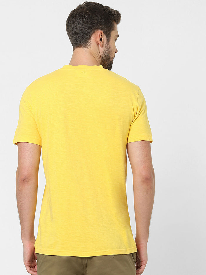 Yellow Organic Cotton Crew Neck T-Shirt